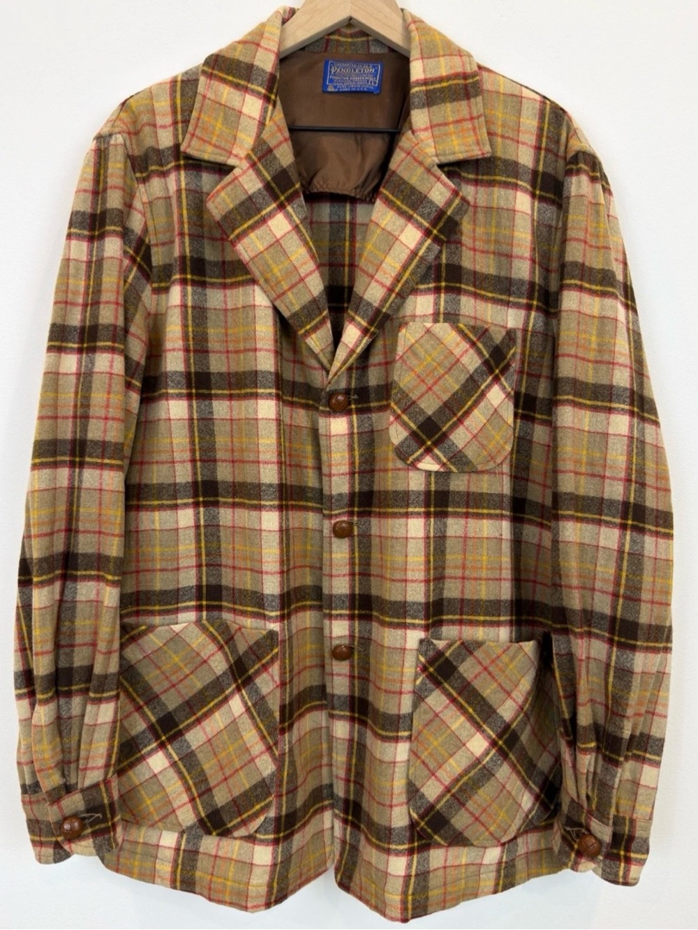 Vintage Pendleton 100% Virgin Wool Plaid Jacket USA Men’s Large